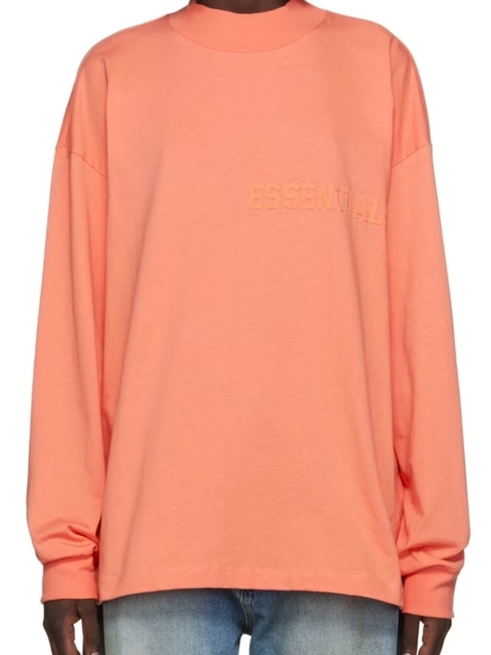 ESSENTIALS Coral Oversized Long Sleeve Tee Crewneck - Authentic